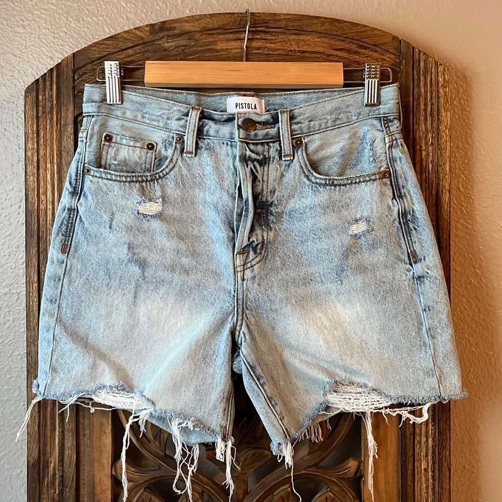 NWOT Pistola Distressed Denim Shorts